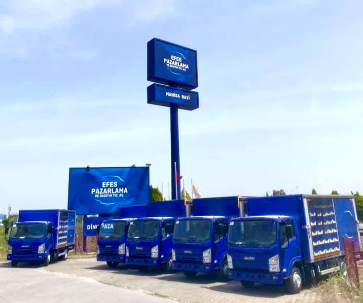 MANİSA EFES PİLSEN BÖLGE BAYİİ DİNO GIDA FİRMASINA 5 ADET ISUZU NPR LO