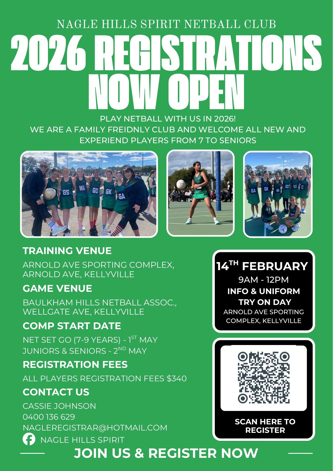 Nagle - REGISTRATIONS NOW OPEN! Join us at Nagle Hills Spirit Netball ...