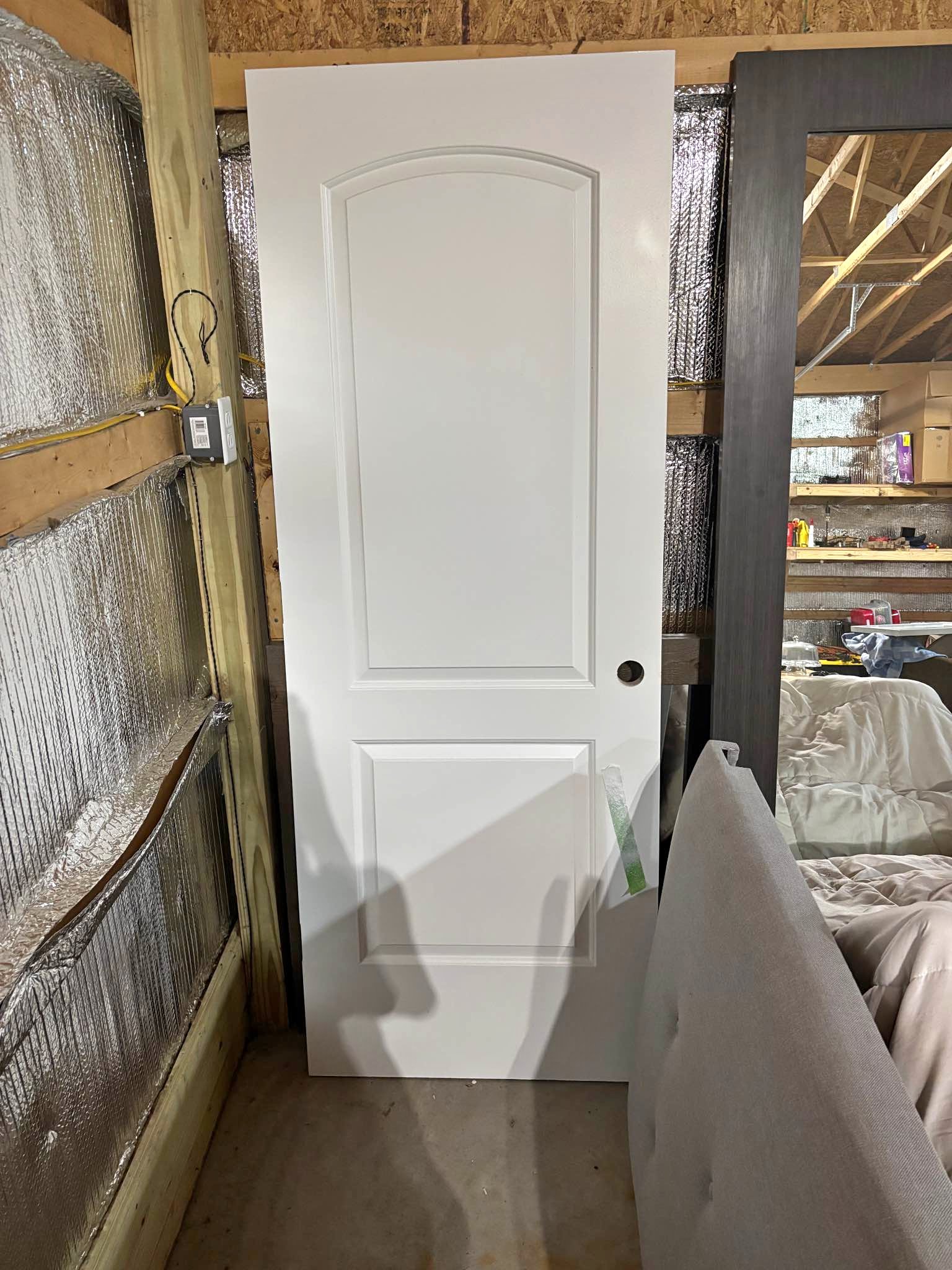 30” x 80” Interior Door – 2-Panel, White, Like New - Mirrors - Hudson