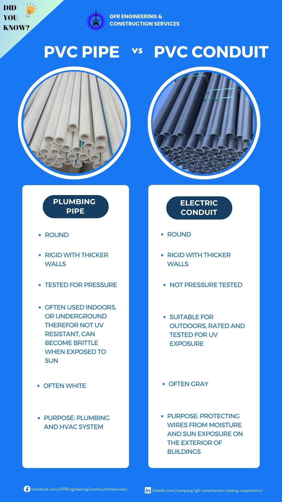 PVC (polyvinyl... - GFR Engineering and Construction Services | Facebook