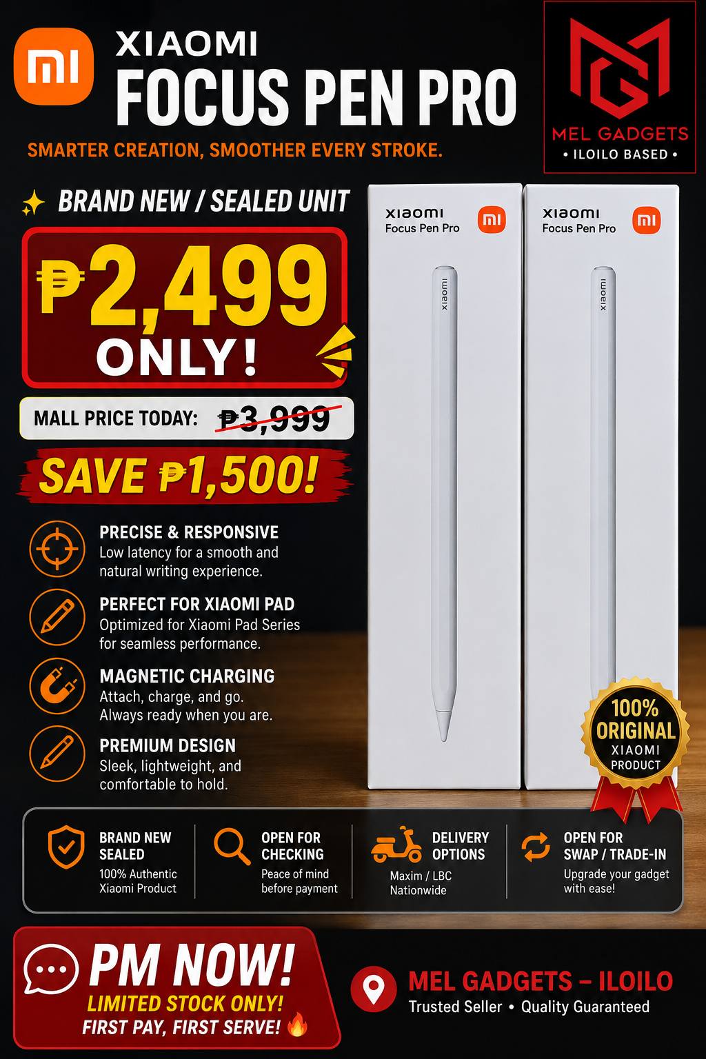 📱✍️ XIAOMI FOCUS PEN PRO ✍️📱 💯 BRAND NEW / SEALED UNIT