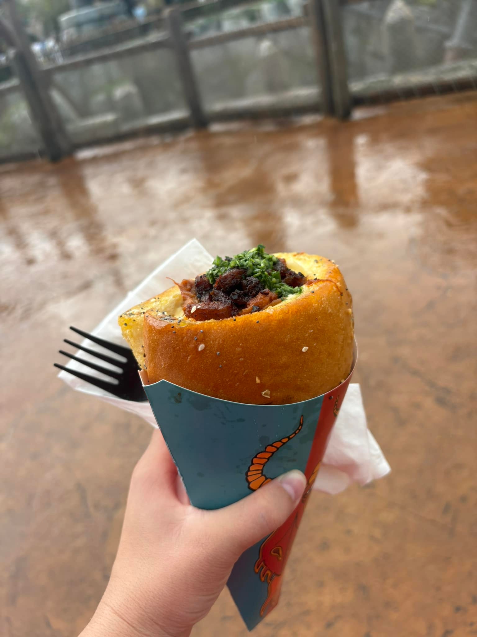 Universal Studios food options: dragon fire chicken and pb&j