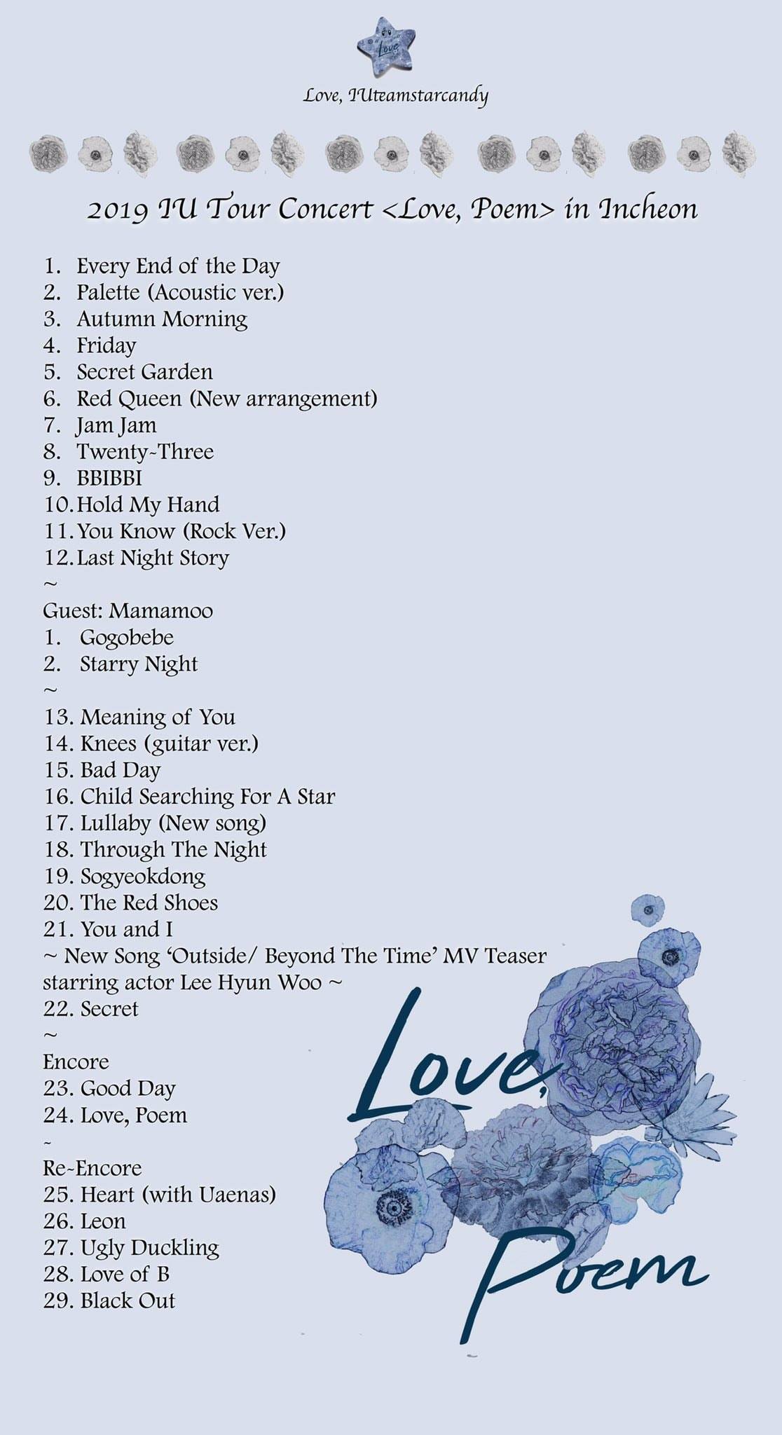 UPDATE] 191109 2019 IU Tour Concert <Love, Poem> in Incheon