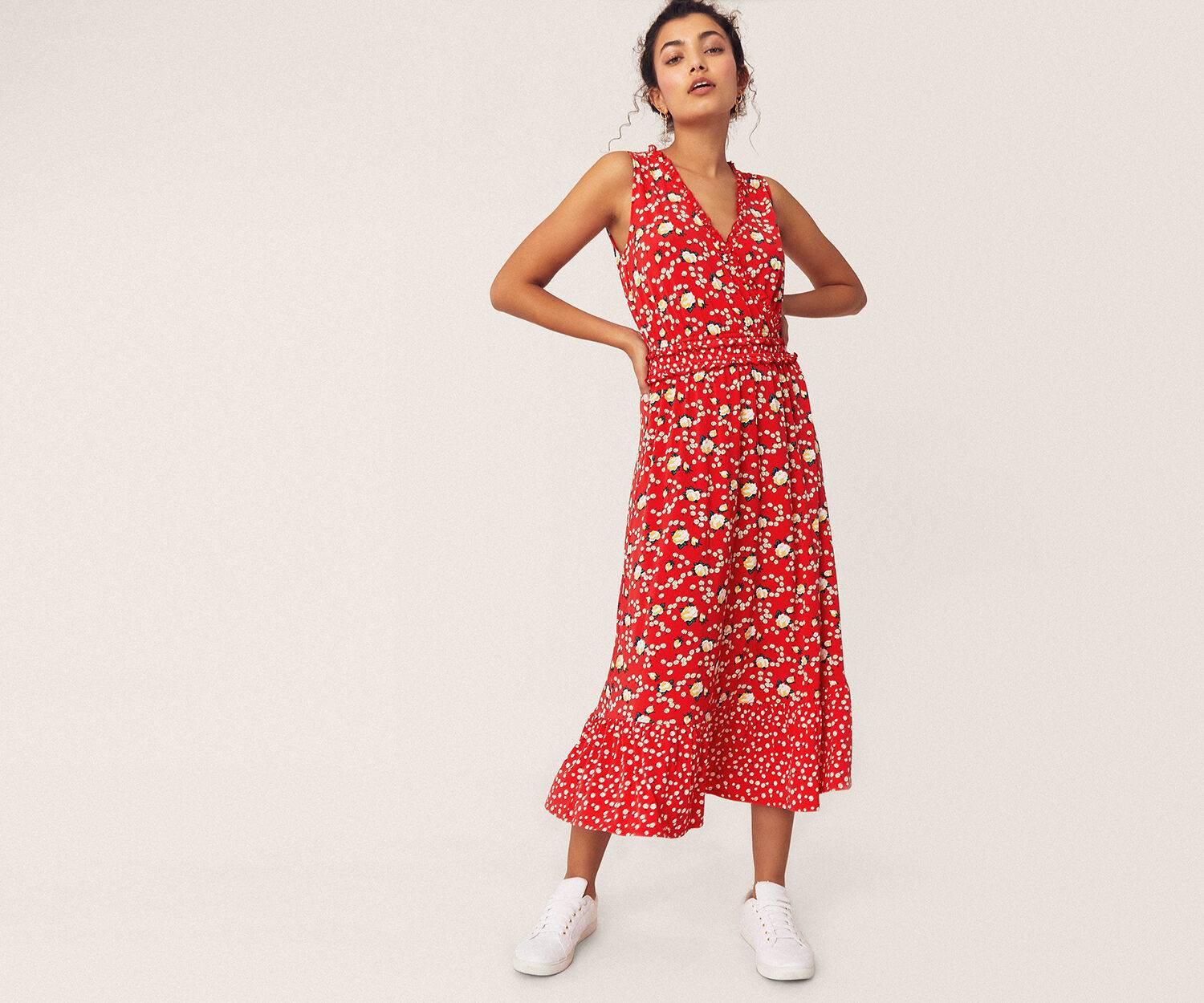 midi dress short sleeves 2019 White Satin Midi Ruffle Dress with Short Sleeves White / L