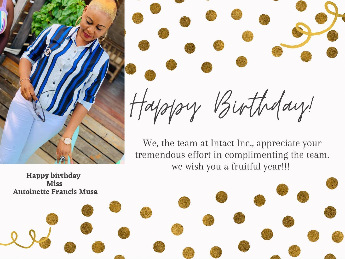 Intact Inc. - Happy birthday to our finance person... | Facebook