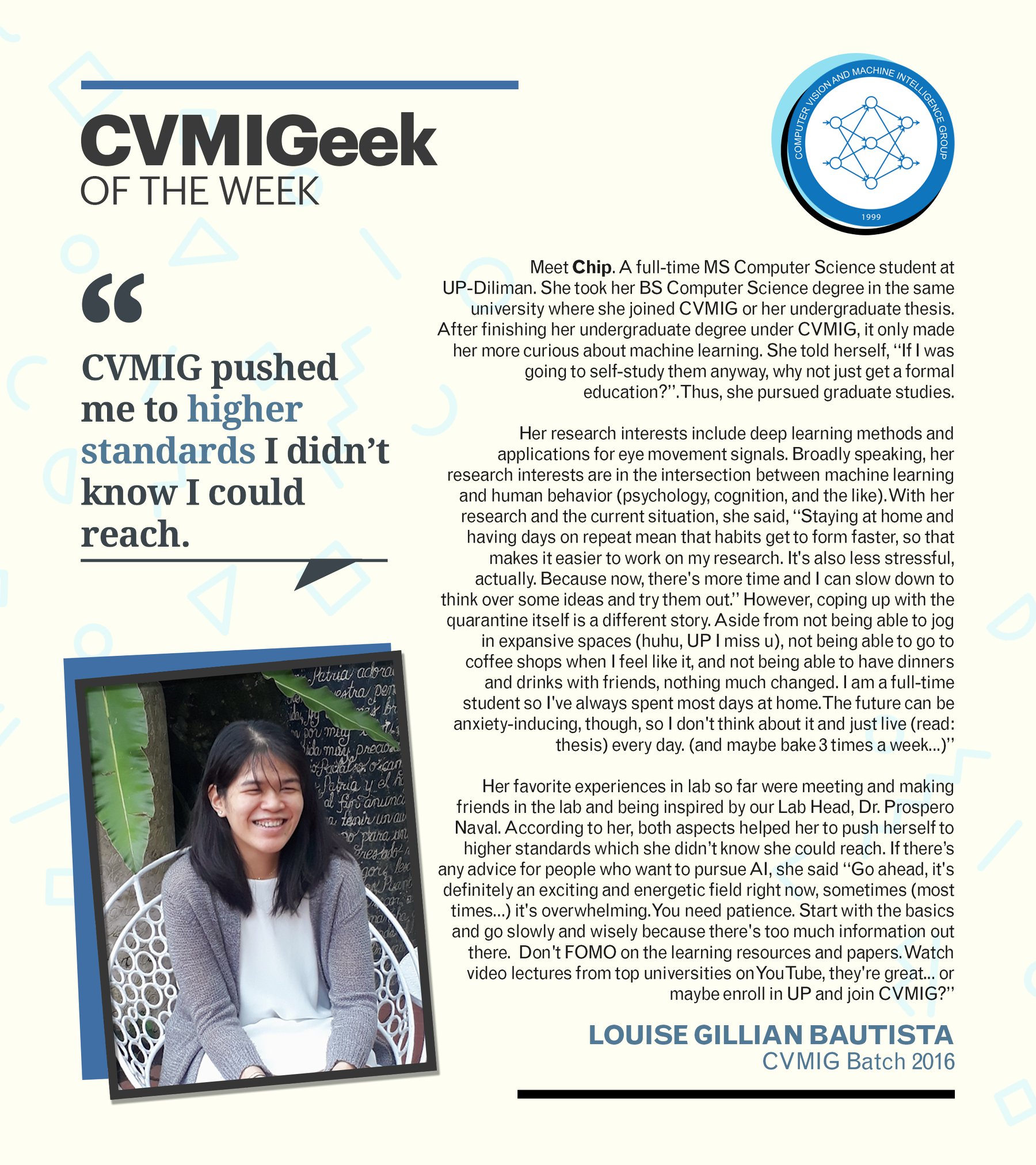 UP - CVMIGEEK OF THE WEEK: Meet Chip Bautista, a full-time MS Computer ...