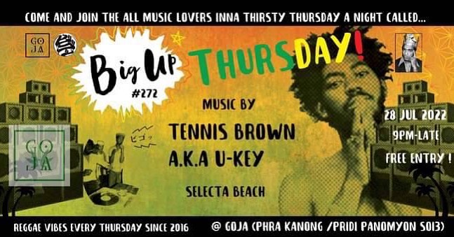 GOJA - TONIGHT ️💛💚 REGGAE PARTY Big Up!Thursday!🇯🇲🎶 28th July 2022 ...