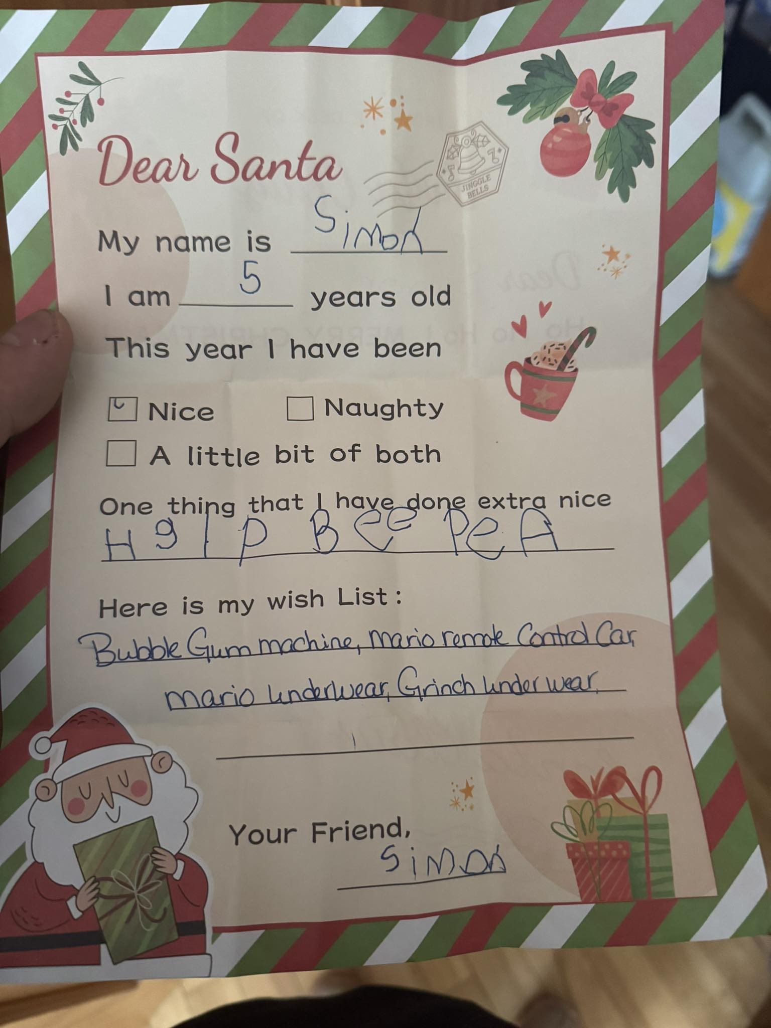 Jason - I just realized what you’re letter to Santa said ooooo God he ...