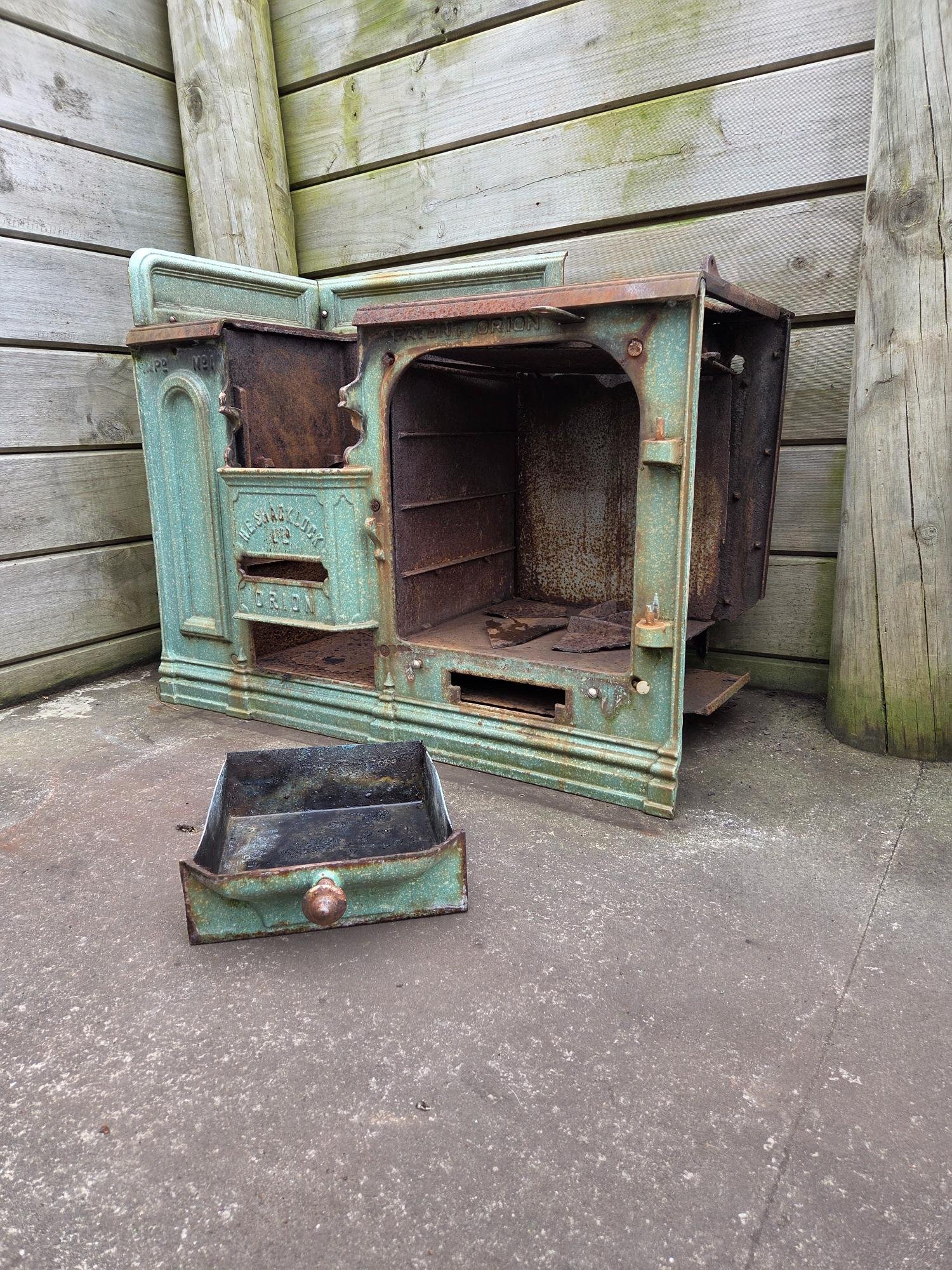 H.E. Shacklock “Orion No. 1” Cast Iron Coal Range – NZ Antique Kitchen ...