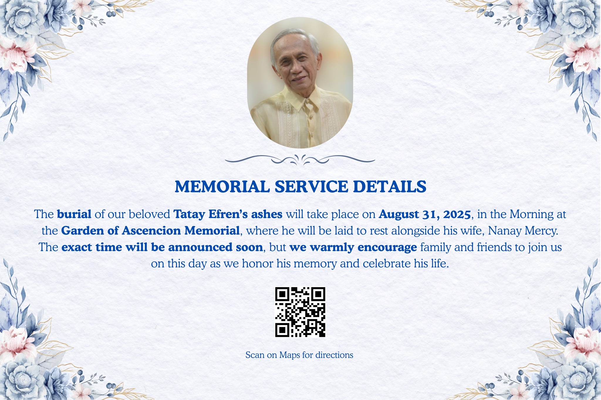 Ritz Gonzales - Memorial Service Details The burial of... | Facebook