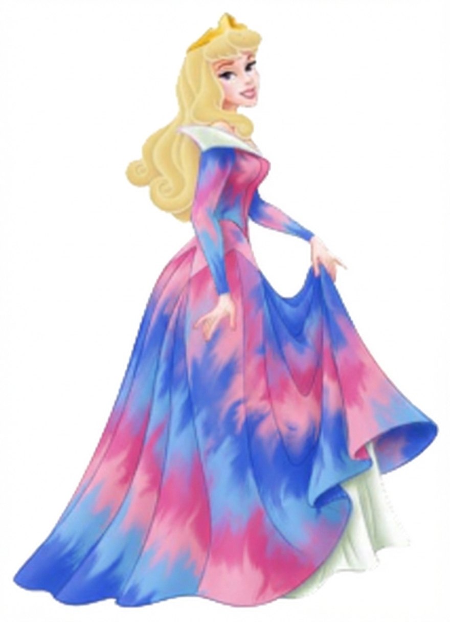 Aurora's mixed pink and blue dress in Sleeping Beauty