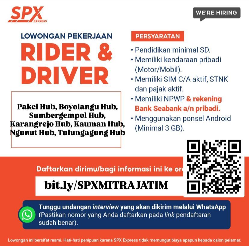LOKER SPX EXPRESS TULUNGAGUNG | Facebook