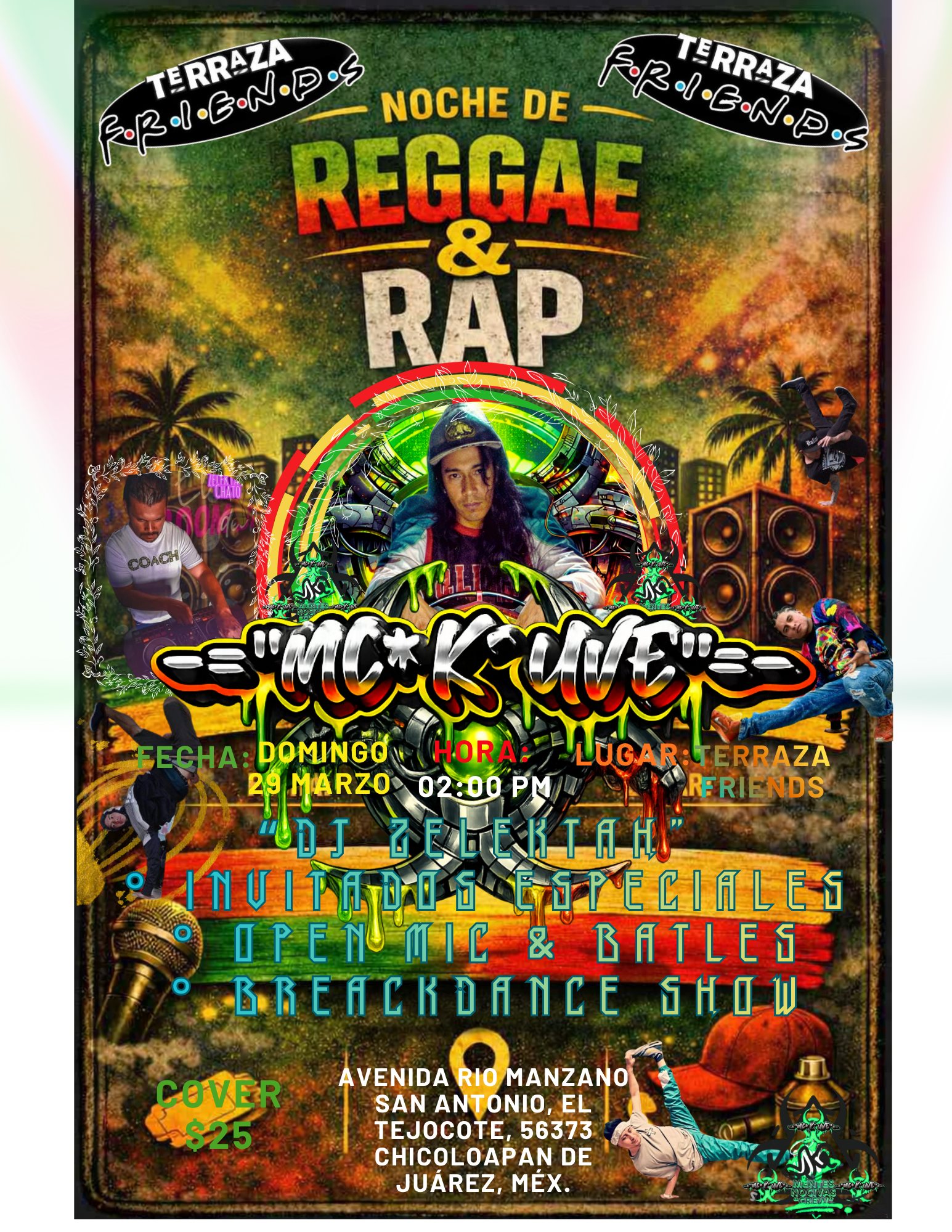 Concierto de -=MC K´ Úve=- Invitados Especiales + DJ en vivo: RAP, Trap ...