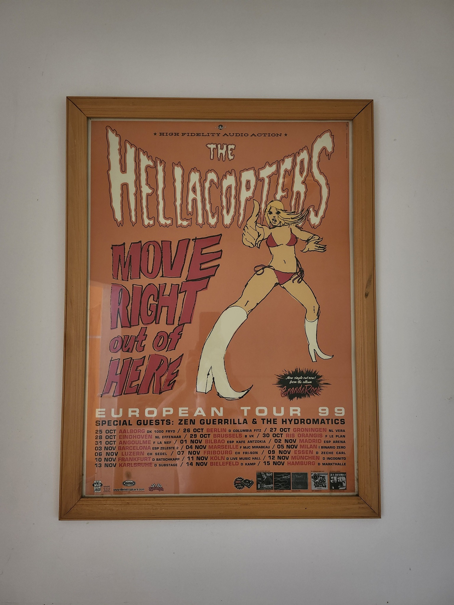 The Hellacopters 1999 European Tour poster