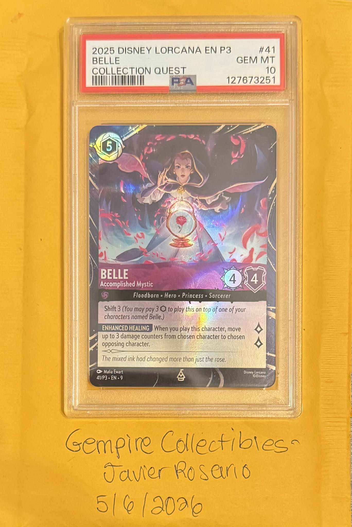 ドイツ語 Lorcana Belle Enchanted PSA 9