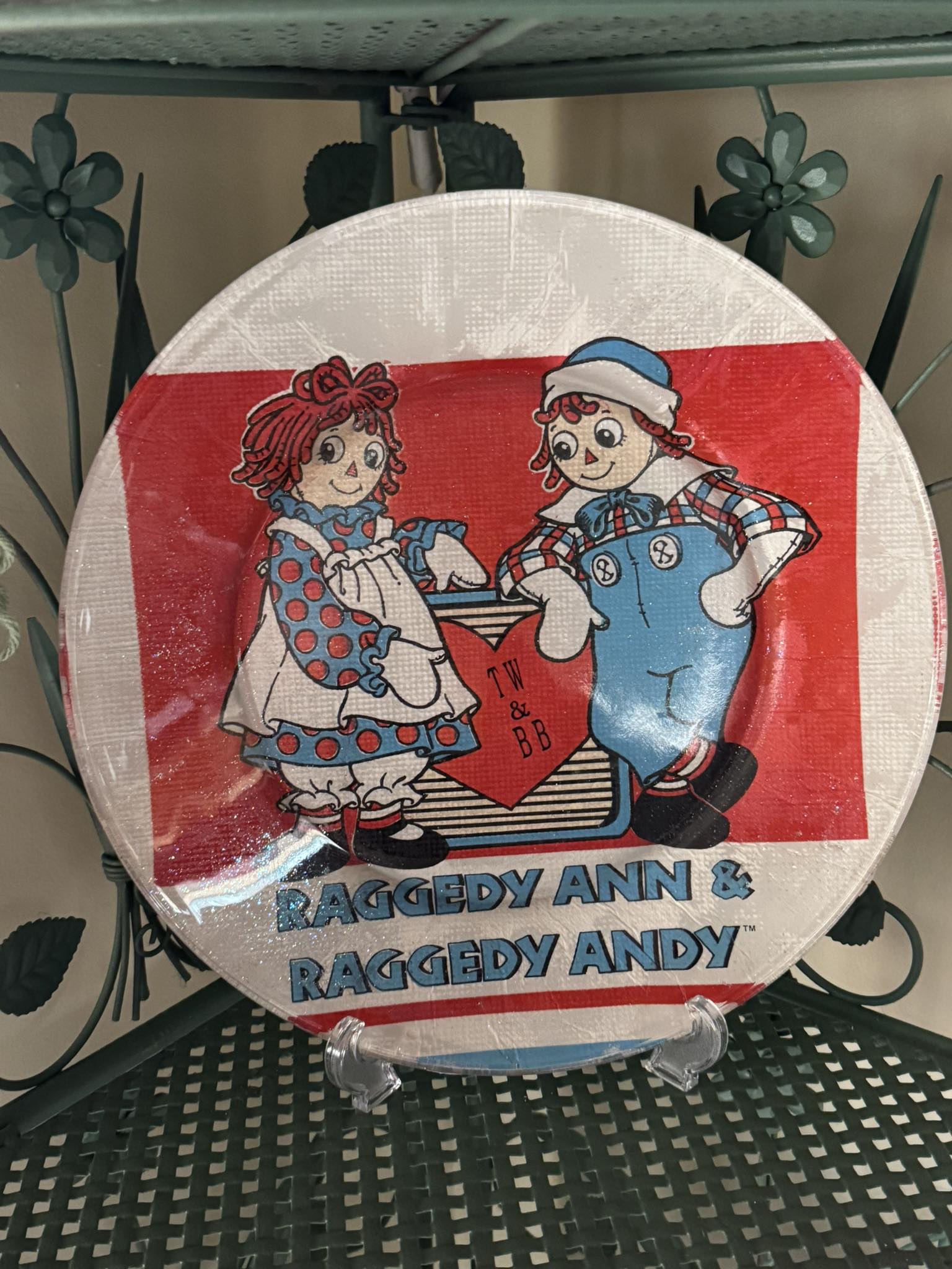 Raggedy Ann and Andy plate for Valentine's Day