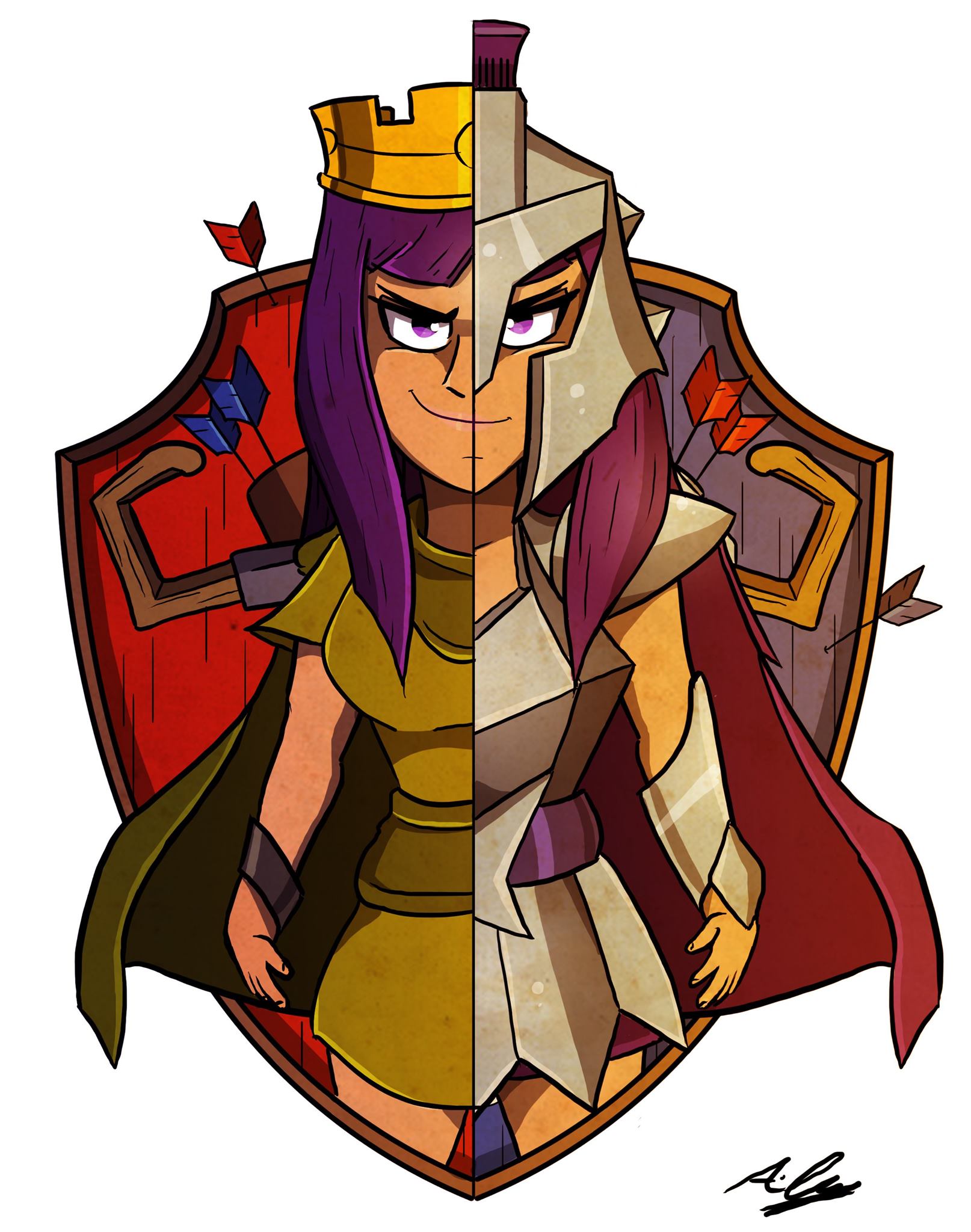 Clash Of Clans Gladiator Queen Fan Art By Adam Clowery Facebook