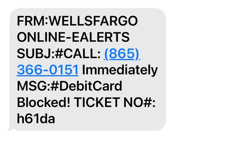 Did you receive an unexpected text from Wells Fargo? Don't respond