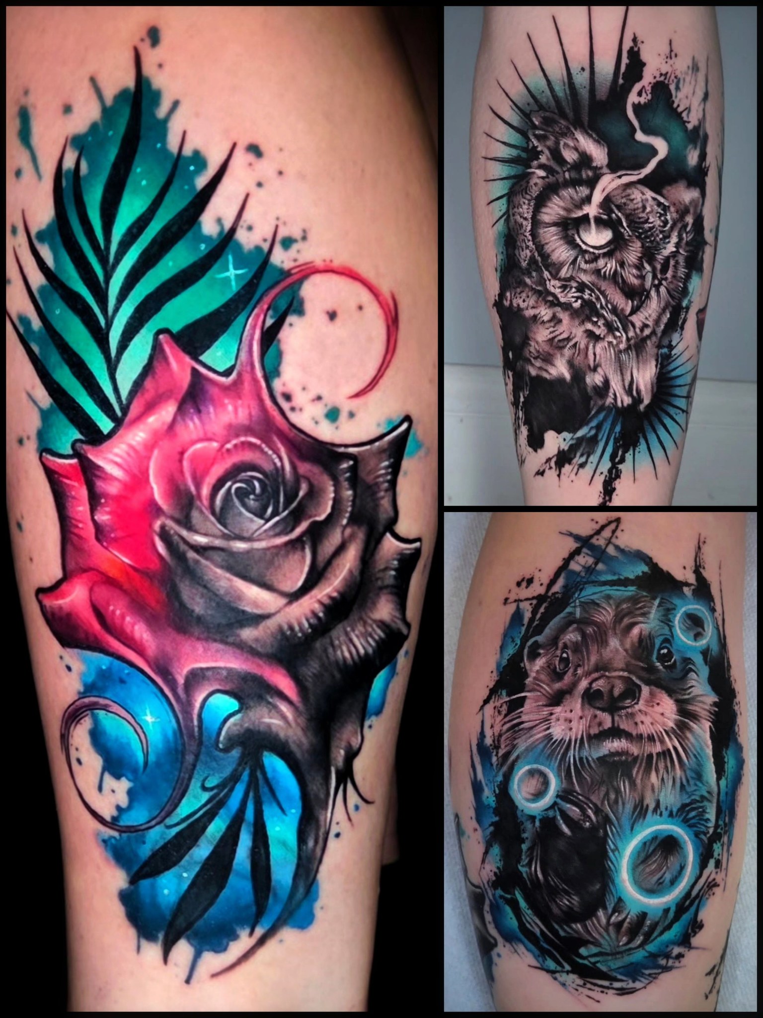 Michigan tattoo artist adds sea otter to client's leg sleeve