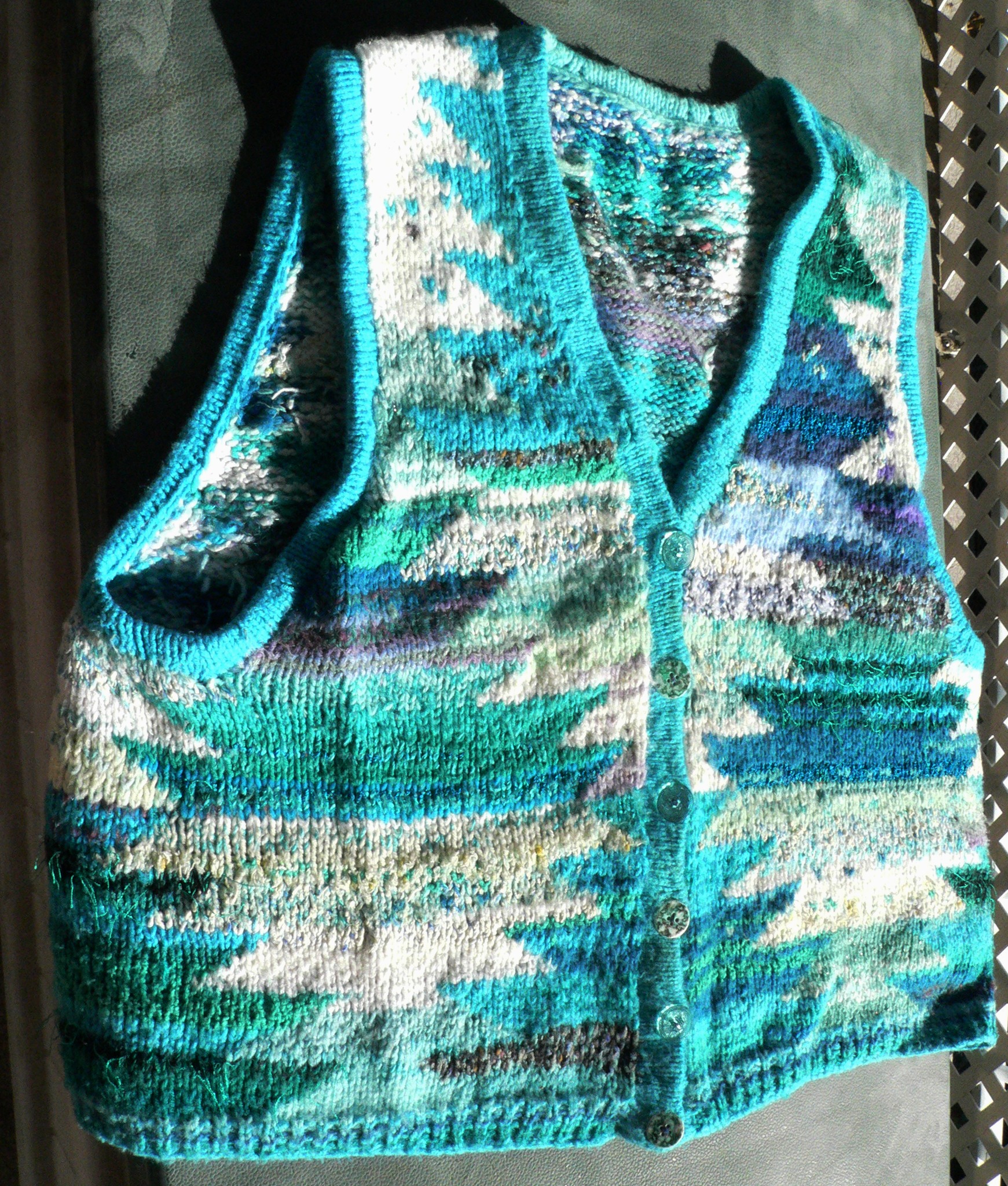 Kaffe Fassett pattern made with scrap yarn