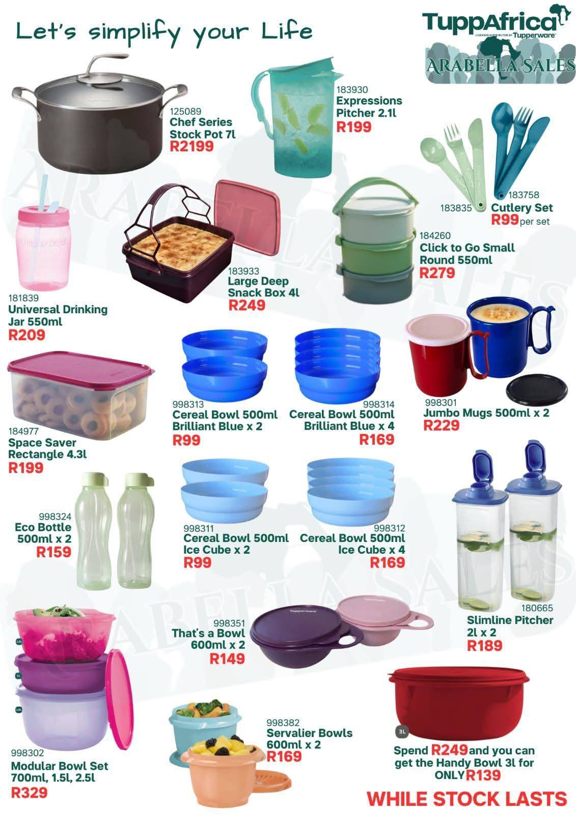Tupperware specials are ending tomorrow. New segments starts. Don