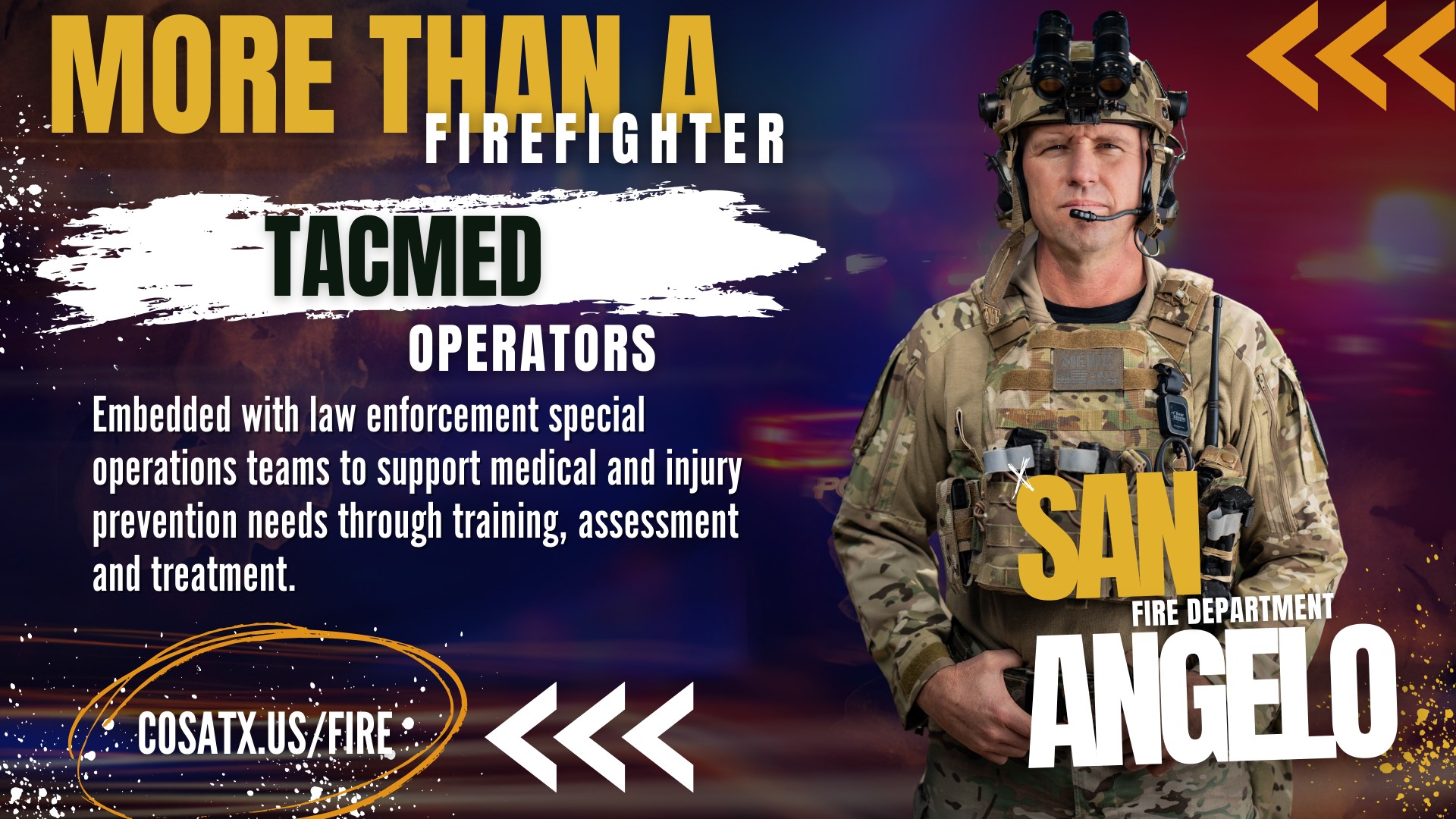 San - There's a variety of field opportunities at the San Angelo Fire ...