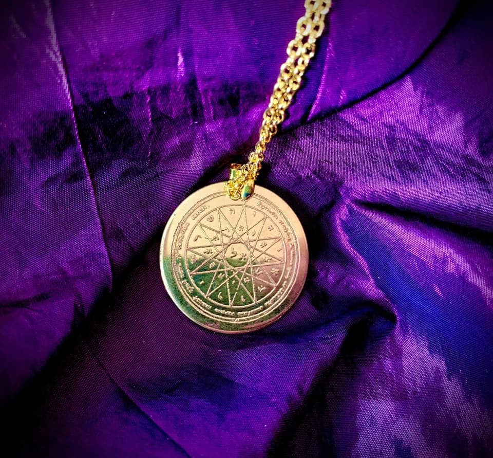 Solomon Talisman Necklace - Mystical Pentacle Of Mercury Moon Sun Seal Pendant