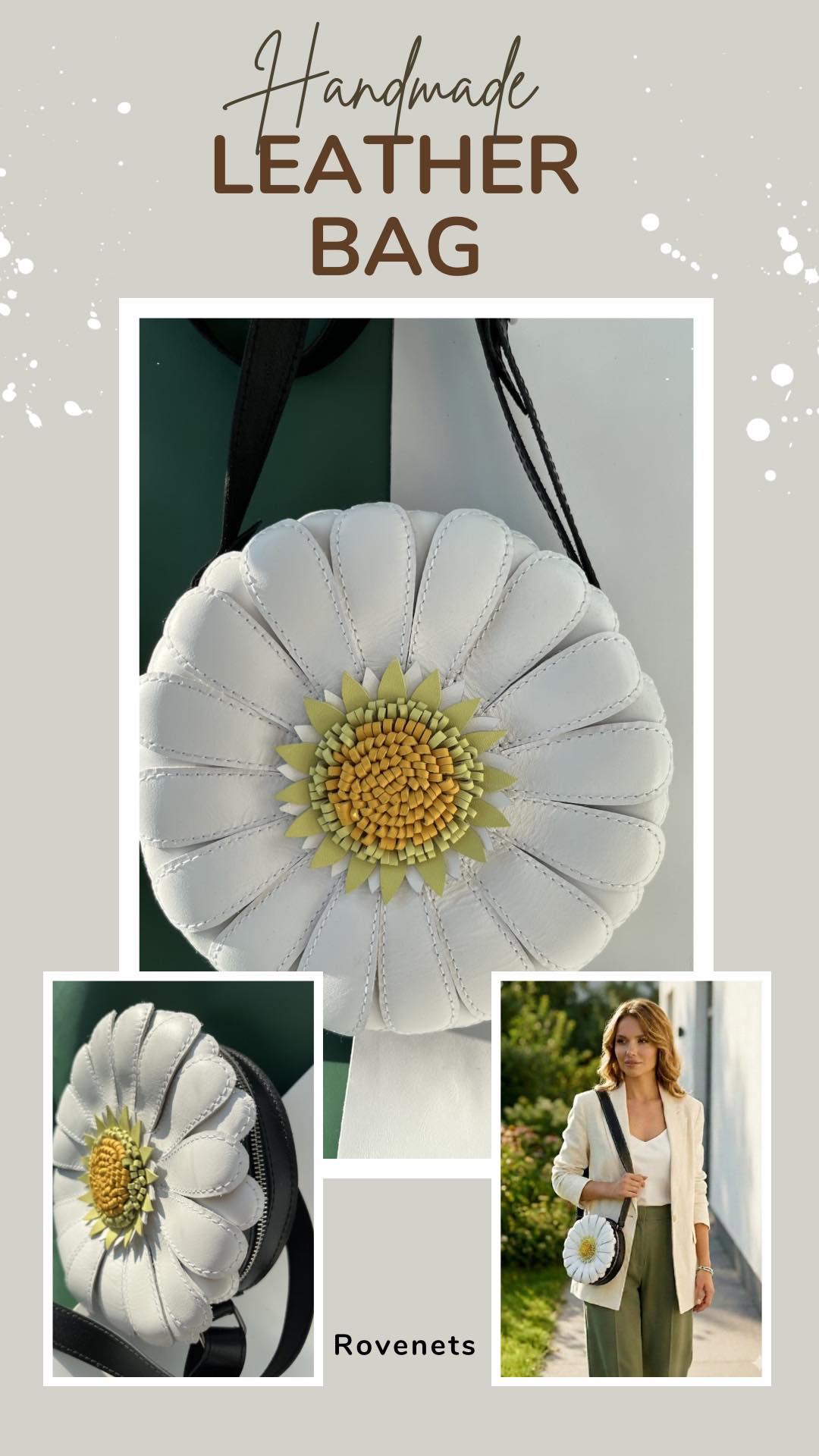 daisy floral leather backpack Sweet all over flower printed backpack featurin a spacious main zipper compartment Would you wear a daisy