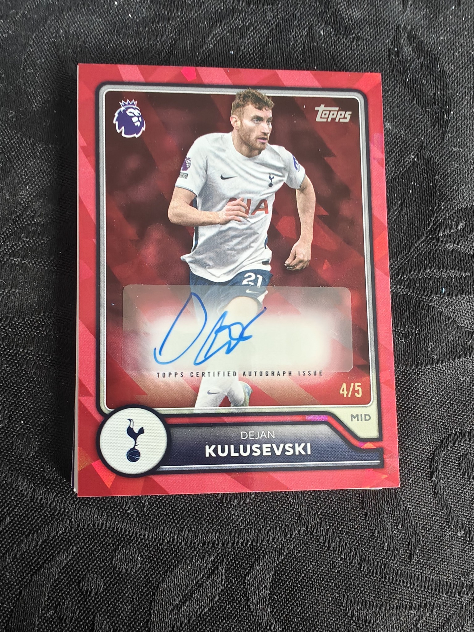 2021-22 Topps Chrome Dejan Kulusevski Autograph Card #4/5 for Sale
