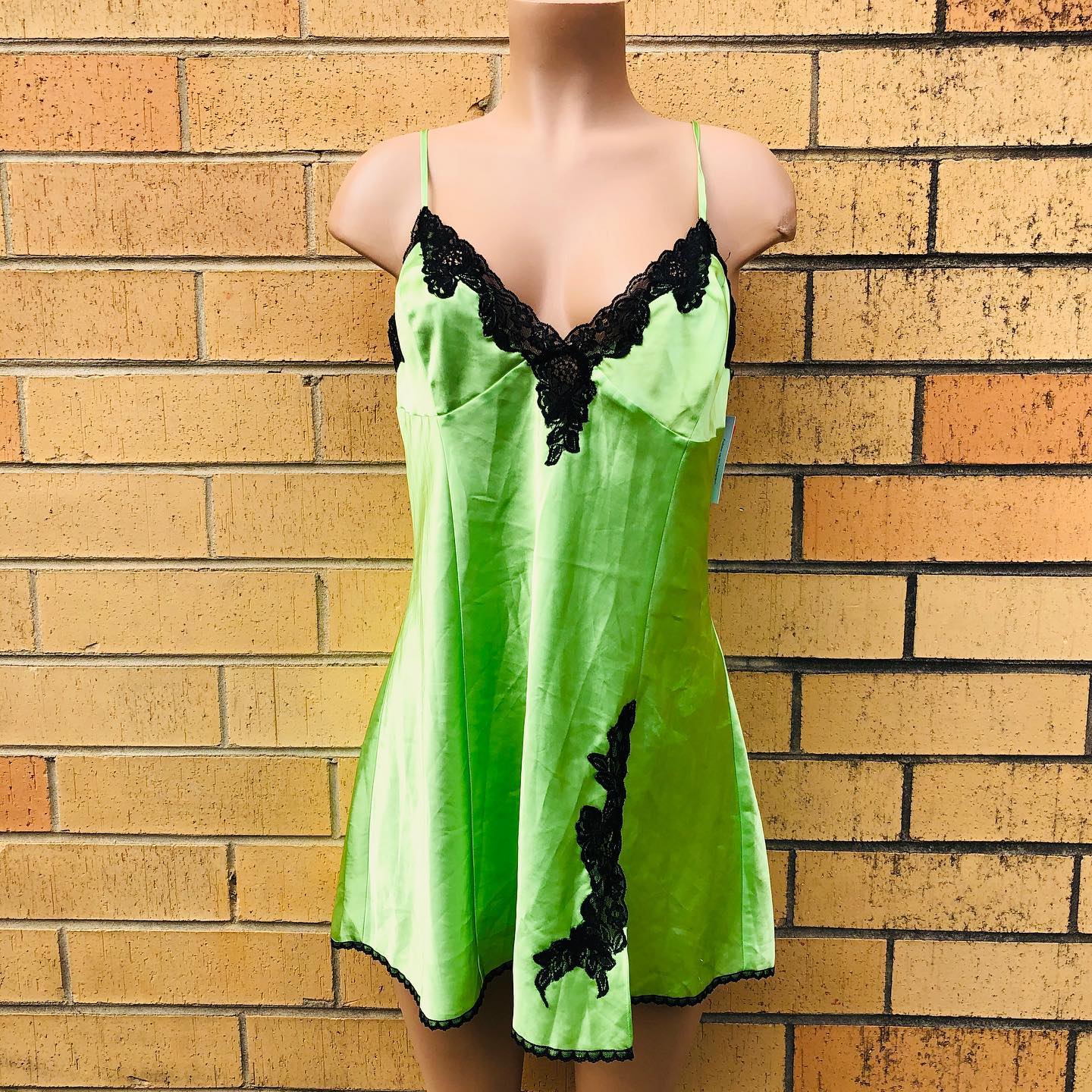 Neon Green Satin Slip Dress Size XXL $13 @thecosmiccircle Available in store, DM or email a screenshot to purchase! Let us know if you want to pick up in store rumorsdurham@gmail.com need