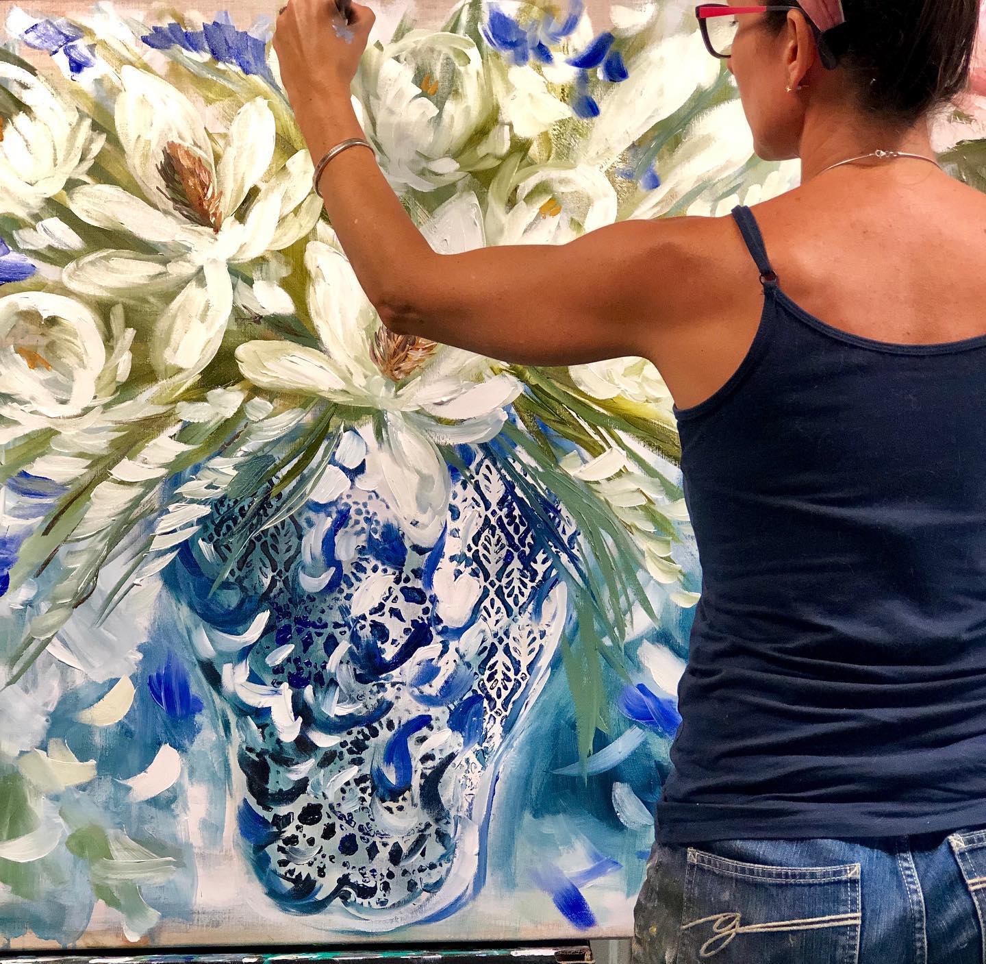 Coco Mademoiselle” 90x90cm - original on belgian linen - lay by