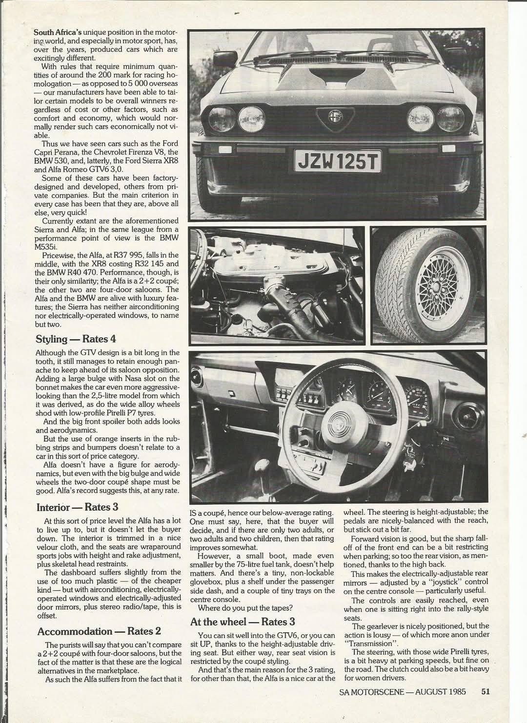 Motor Scene Road Test August 1985
