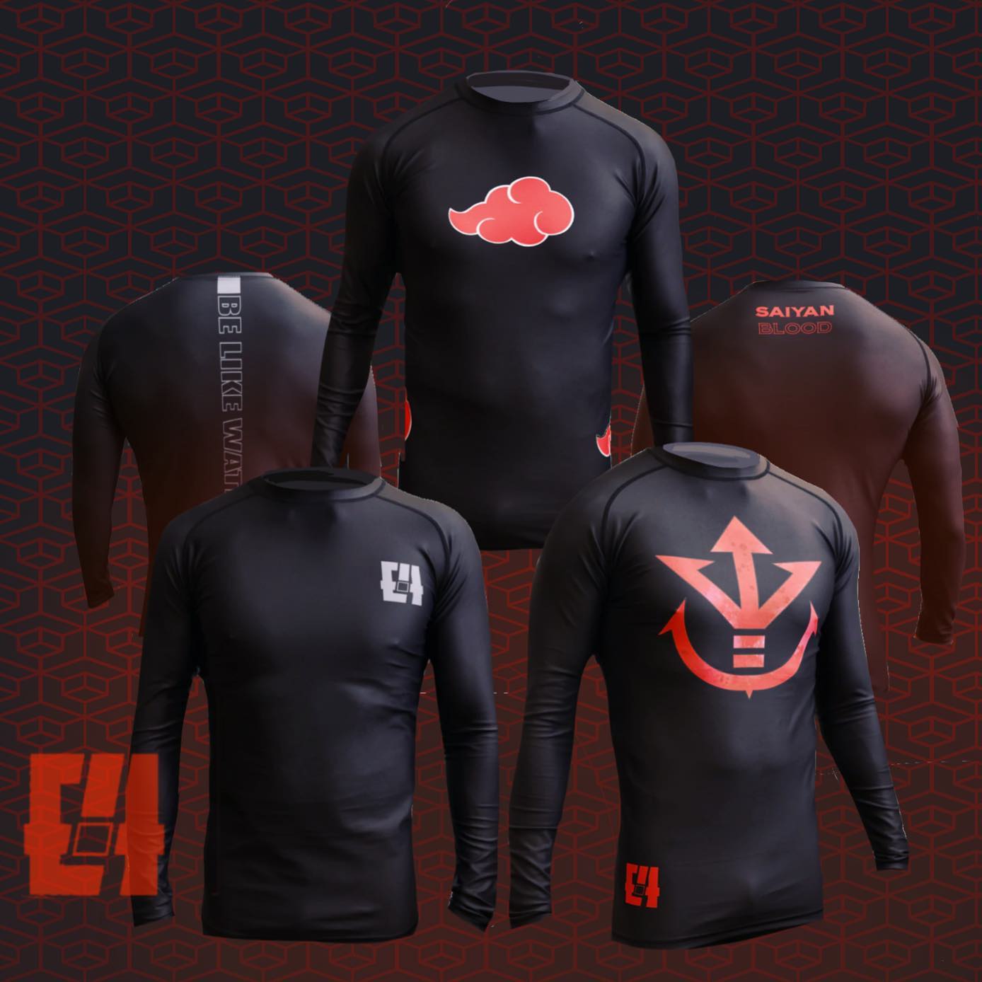 E4 Gear - “Be Like Water ” “Saiyan Blood” “Nagatos... | Facebook