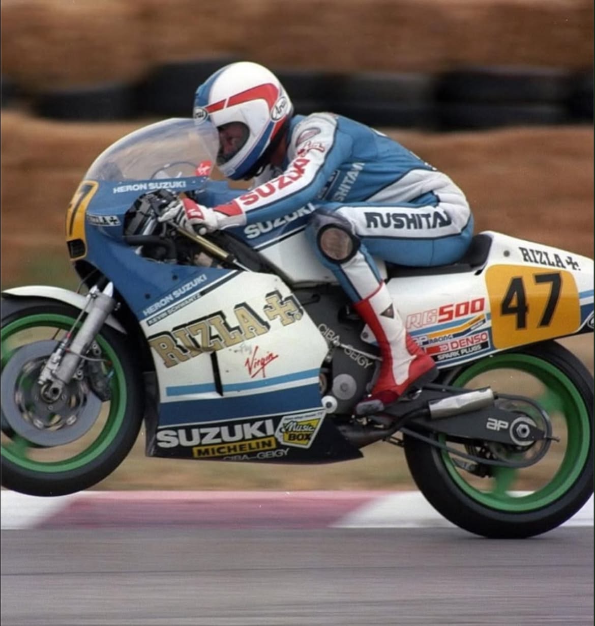 1986 WGP 500cc class KEVIN SCHWANTZ RIDE RGΓ in MISANO〜♪( ´θ｀)ノ