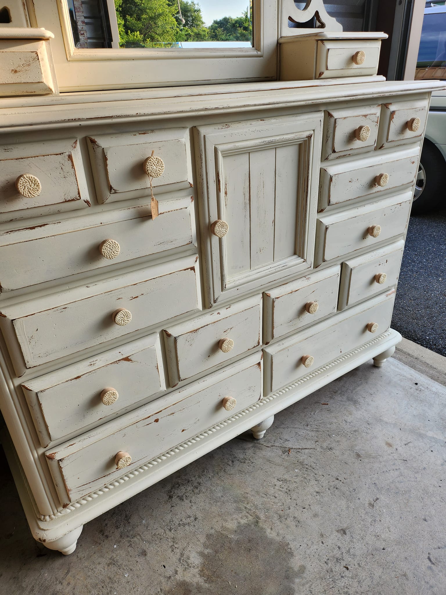 antique cream dresser Elegant tall with mirror, charming coastal painted bench This set is perfect 1940s plus size Bedroom Bridesmaid Dresses Under $100 Color:Silver/Gold/Black