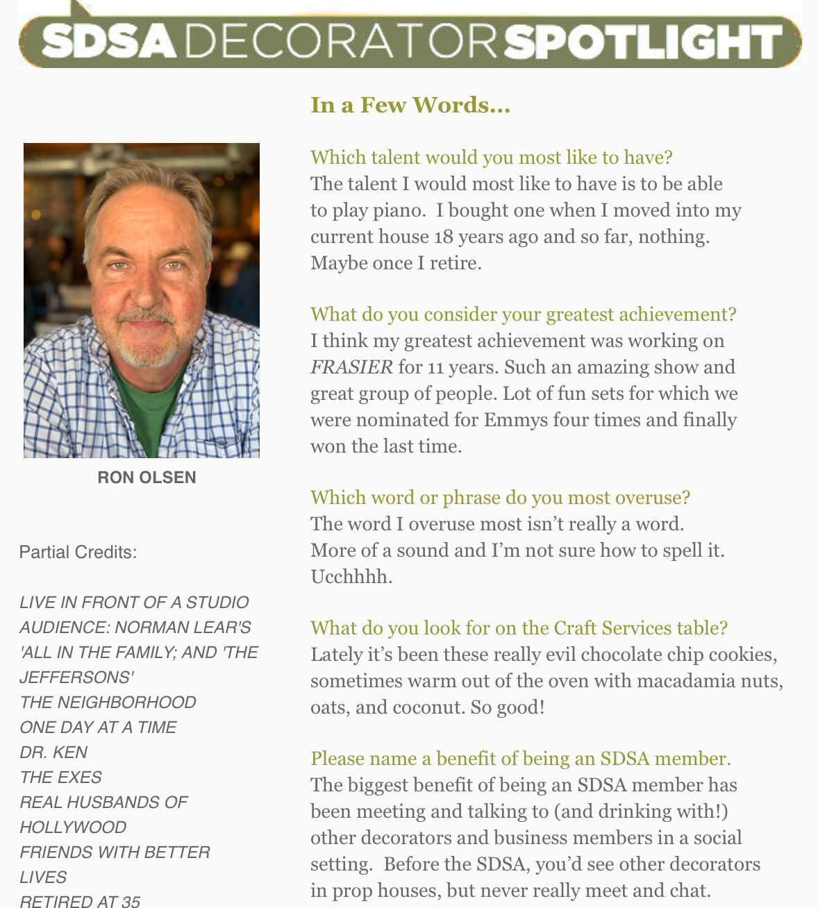 A new edition... - Set Decorators Society of America (SDSA) | Facebook