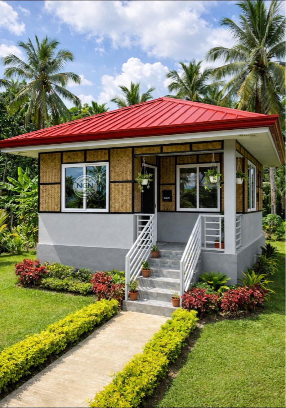 Nathaniel - 🇵🇭Modern tropical bungalow with a red metal roof, upper ...