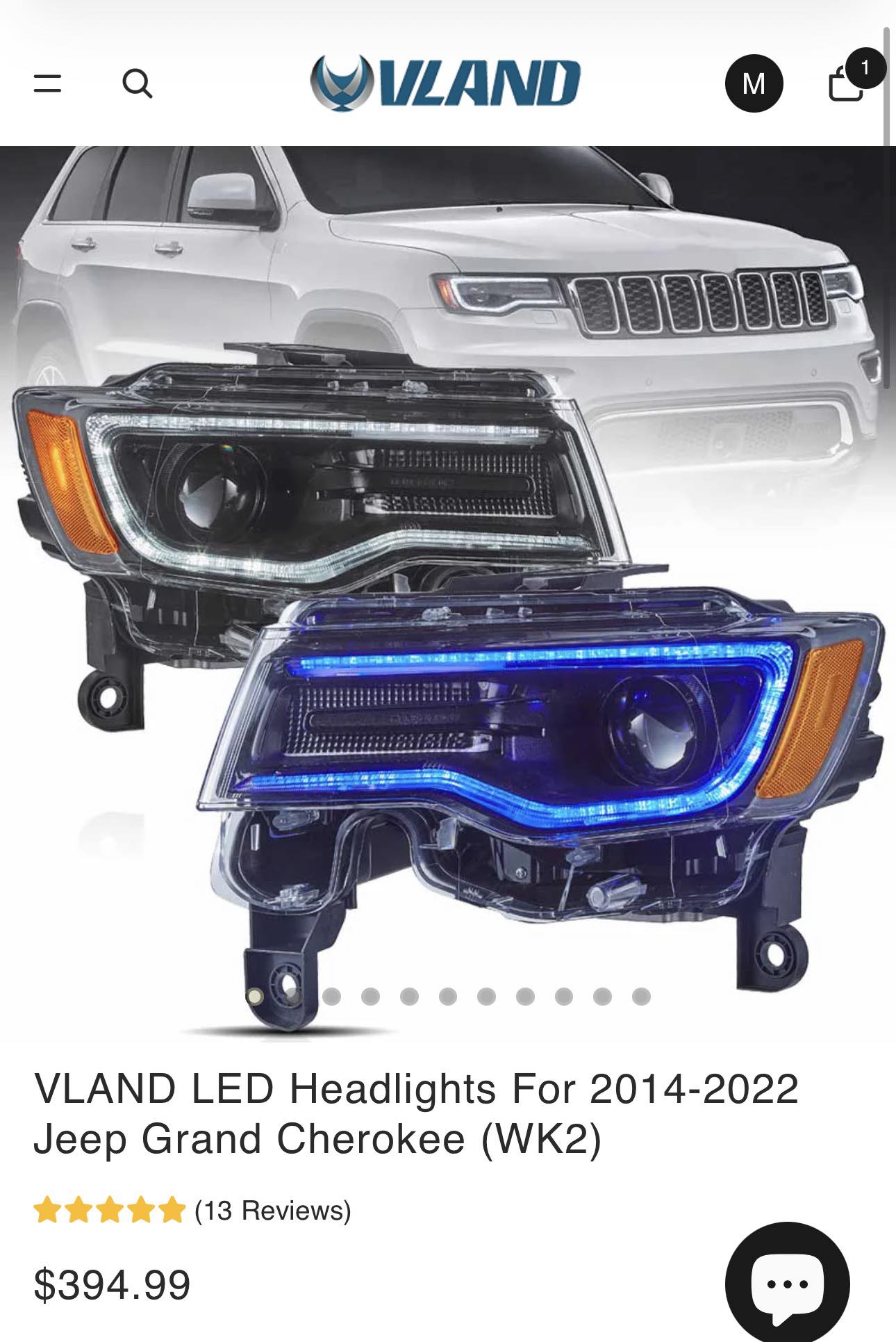 Right Passenger Side Xenon HID Headlight Assembly For Jeep Grand Cherokee 2014-2021 (Damaged)