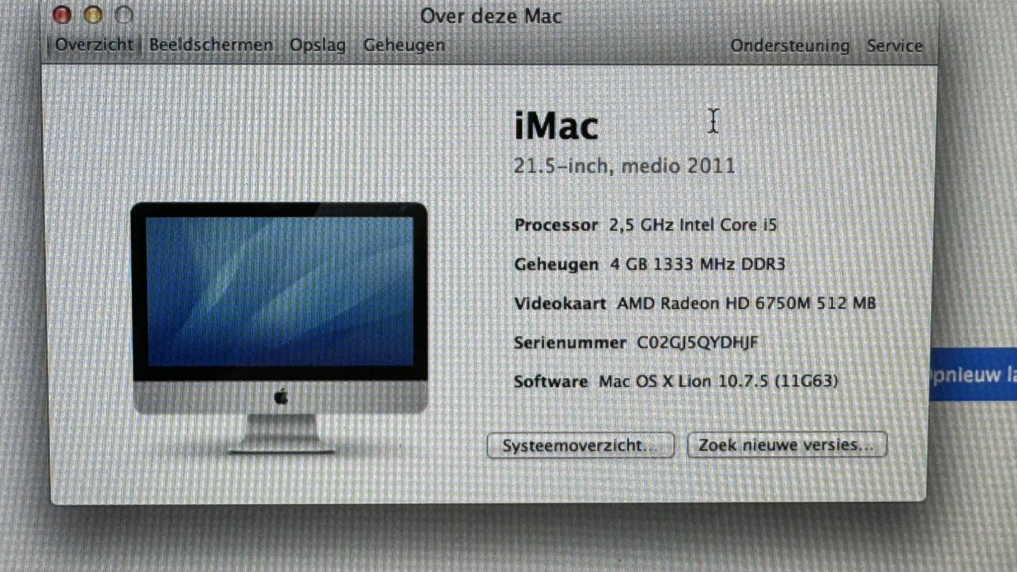 Hi all, I am running 2011 mac on lion Version 10.7.5. ( 2.5 Ghz 