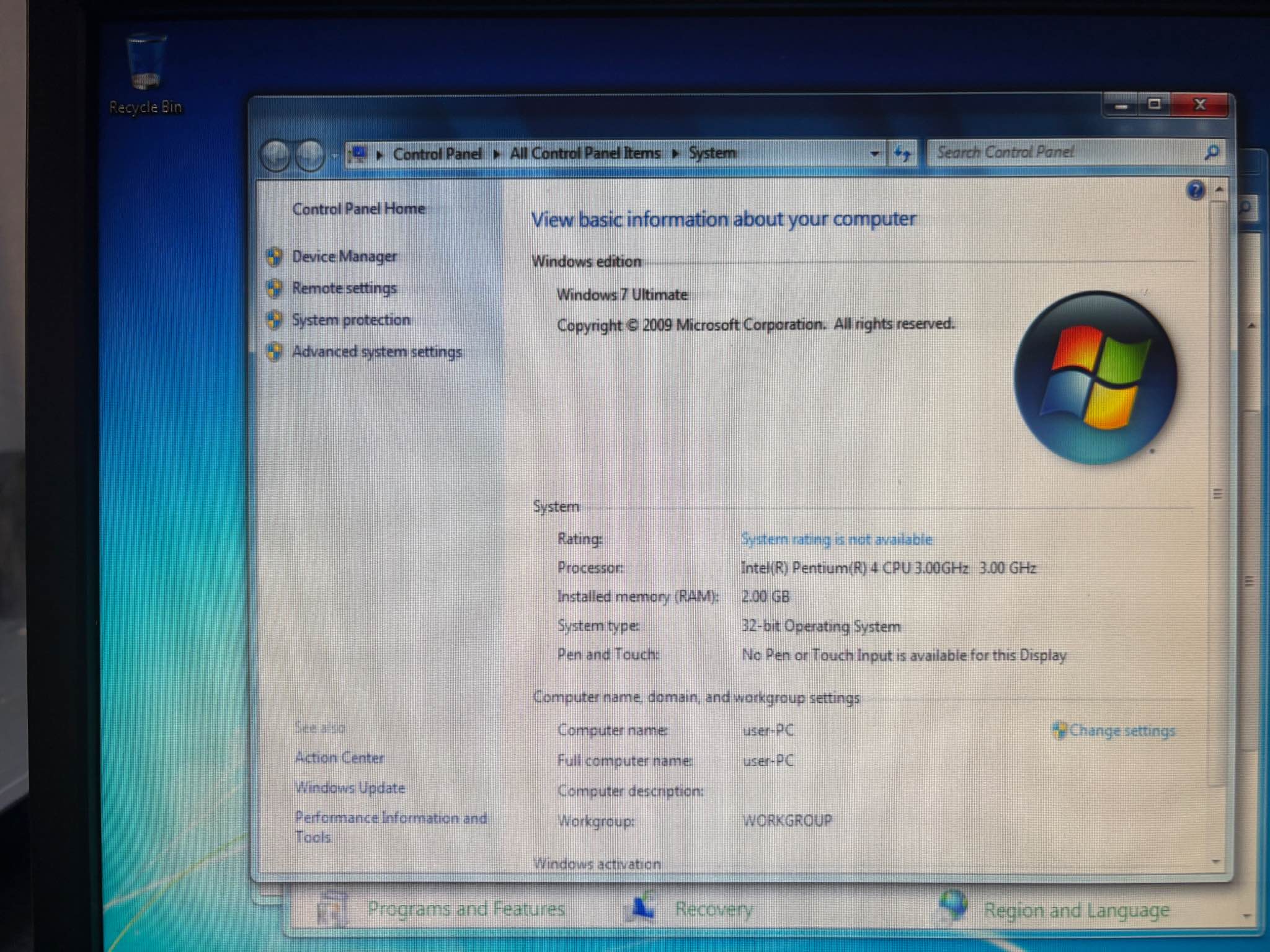HP Compaq Desktop PC – Windows 7 – Clean & Working - Desktop Computers ...