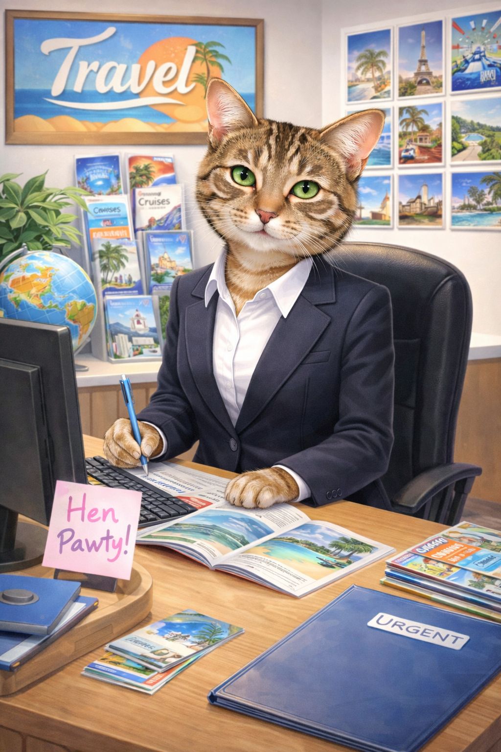 Treacle spotted at her local travel agents She s signing the  
