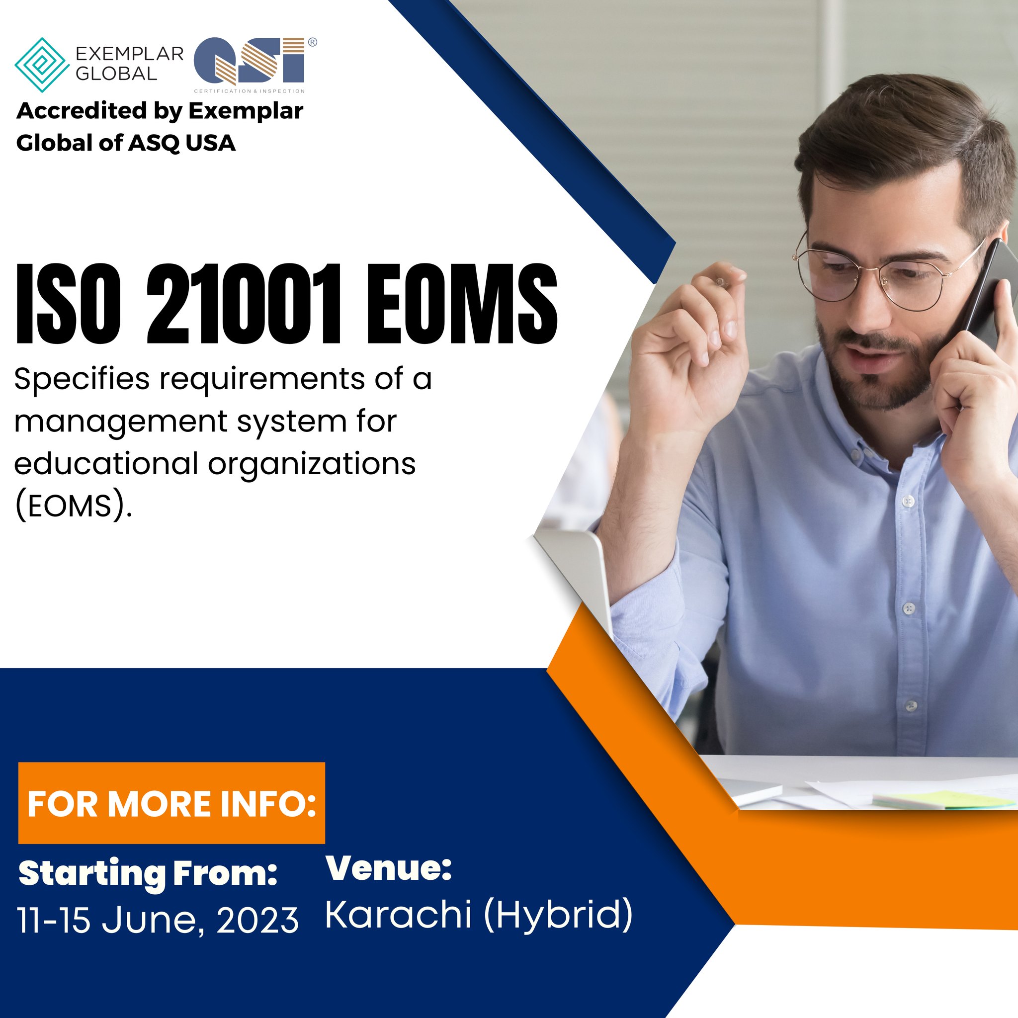 Quality - ISO 21001 EOMS Specifies requirements of a management system ...