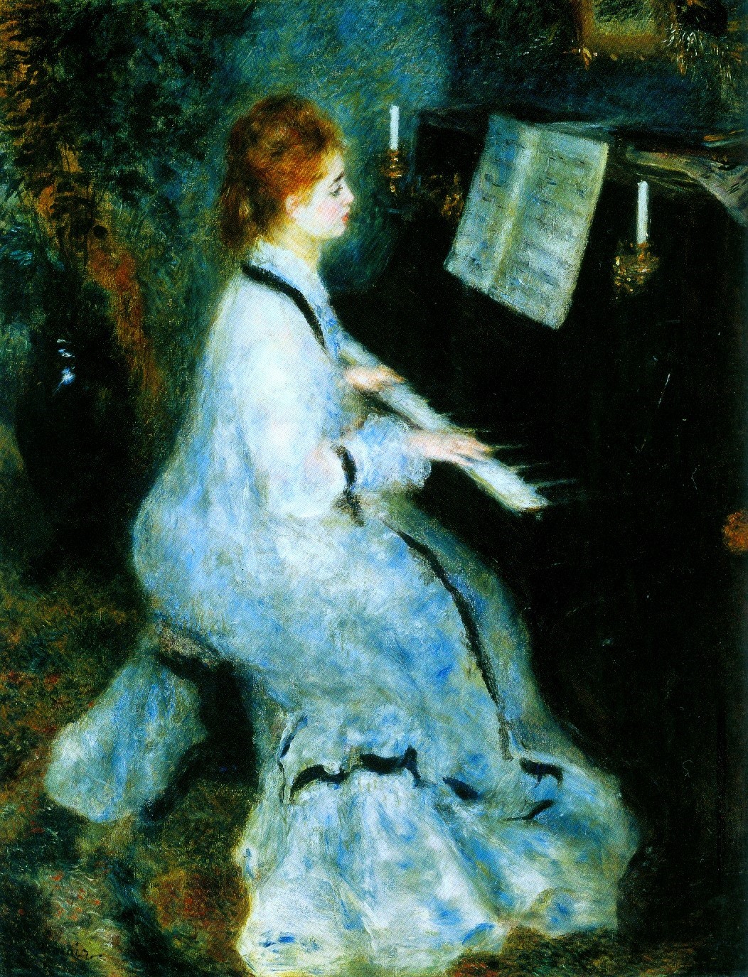 Pierre-Auguste Renoir-Woman at the Piano, 1876 at Art Institute of