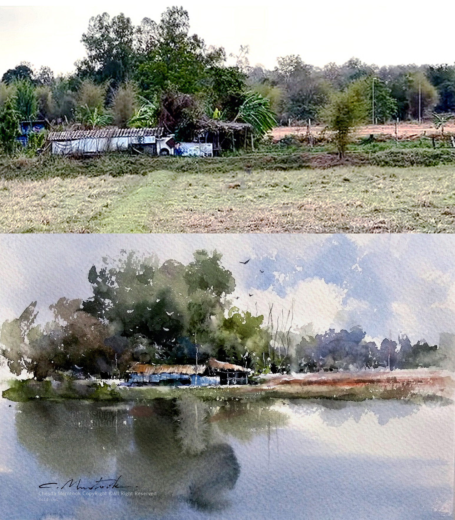 Chesda - Adaptation from a photograph. Watercolor on paper | Facebook