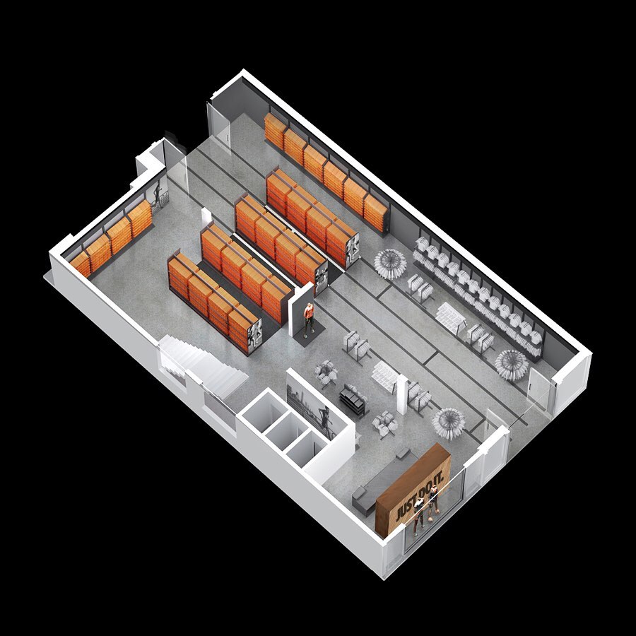 N2 - Nike factory sotore design • 3D VIEW #design...