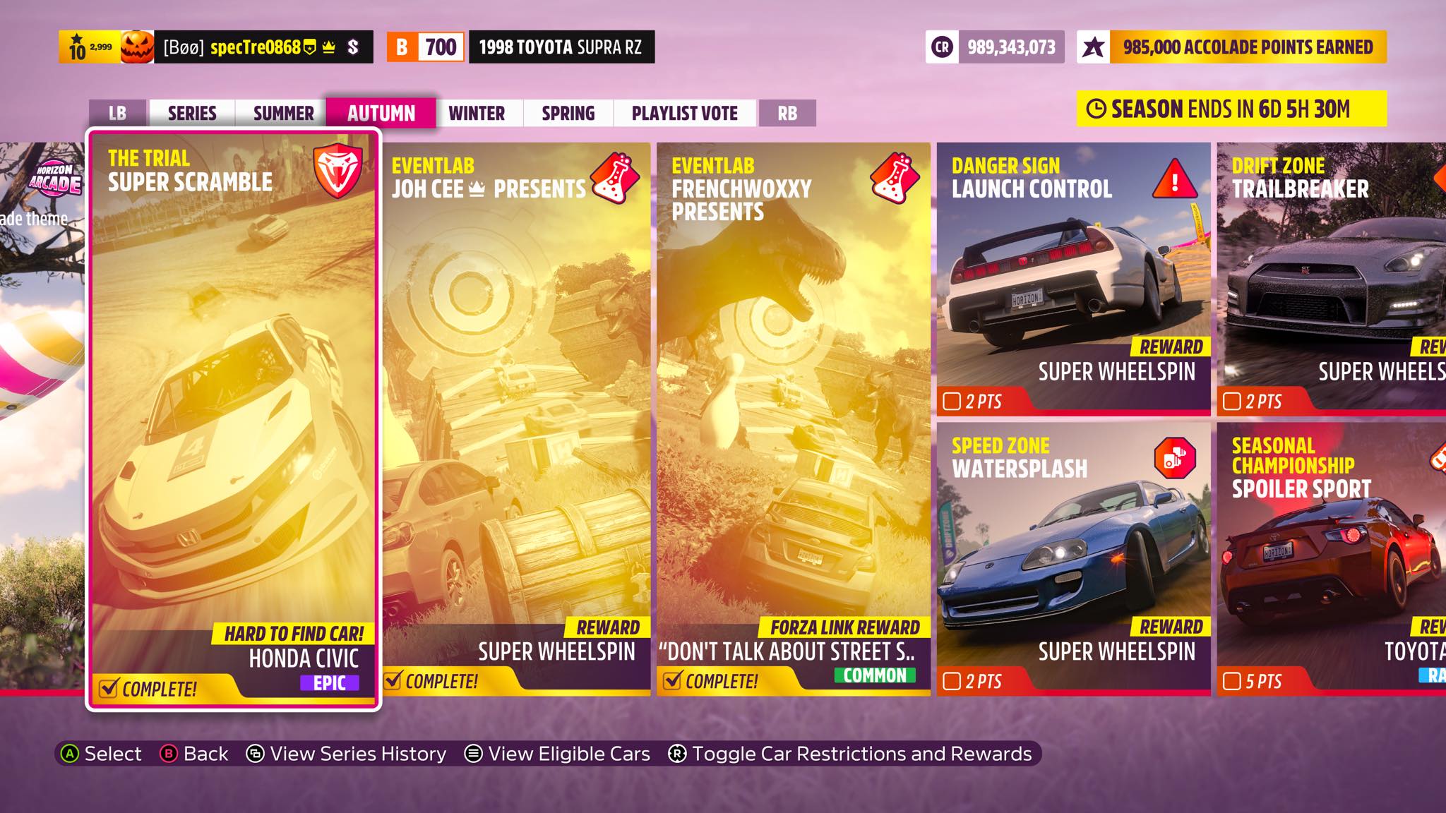 Trial reward is 2016 Honda Civic Coupe