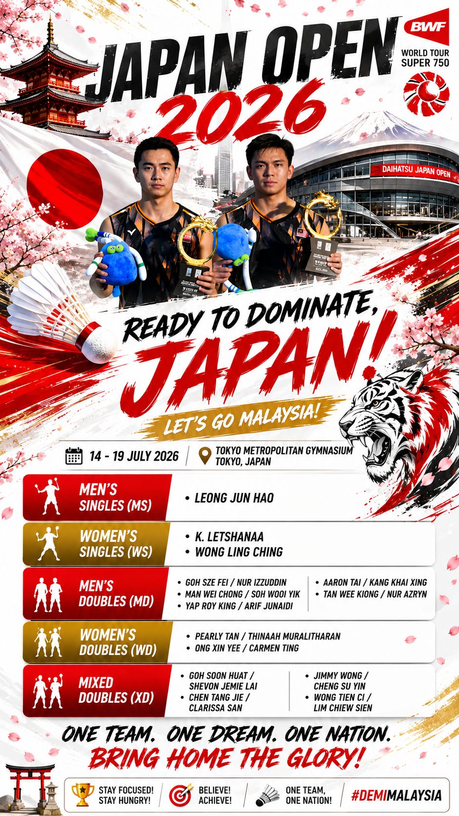 🇲🇾 JAPAN OPEN 2026 🇯🇵 Malaysia is ready for another challenge