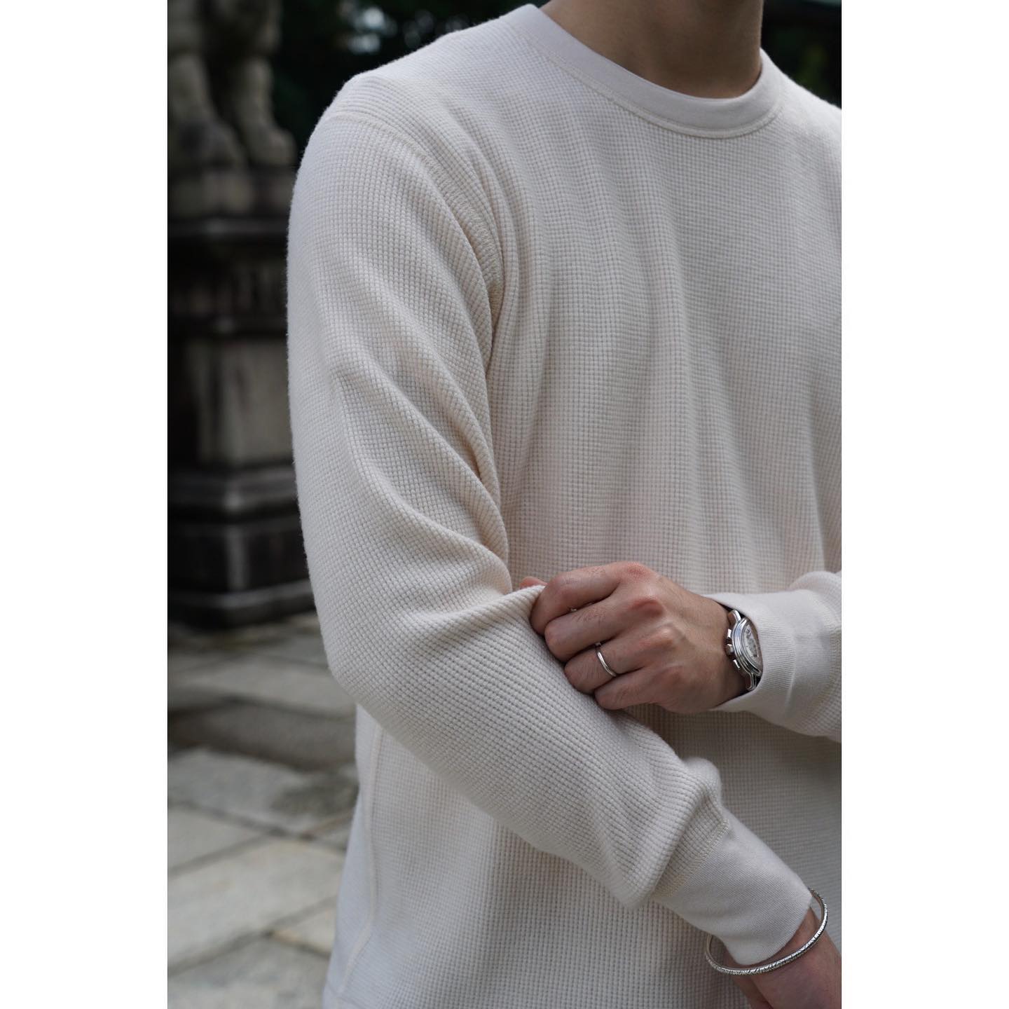 COMOLI Q03-05007 C/W ワッフル長袖クルー . . . #comoli #infaces 