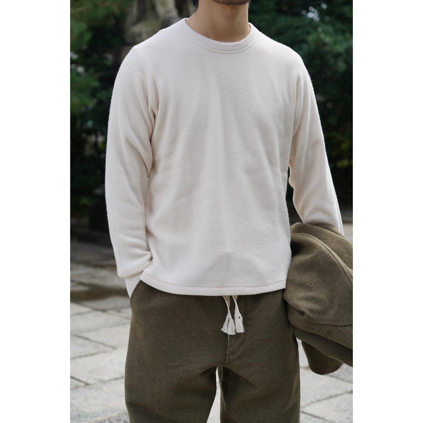COMOLI Q03-05007 C/W ワッフル長袖クルー . . . #comoli #infaces 