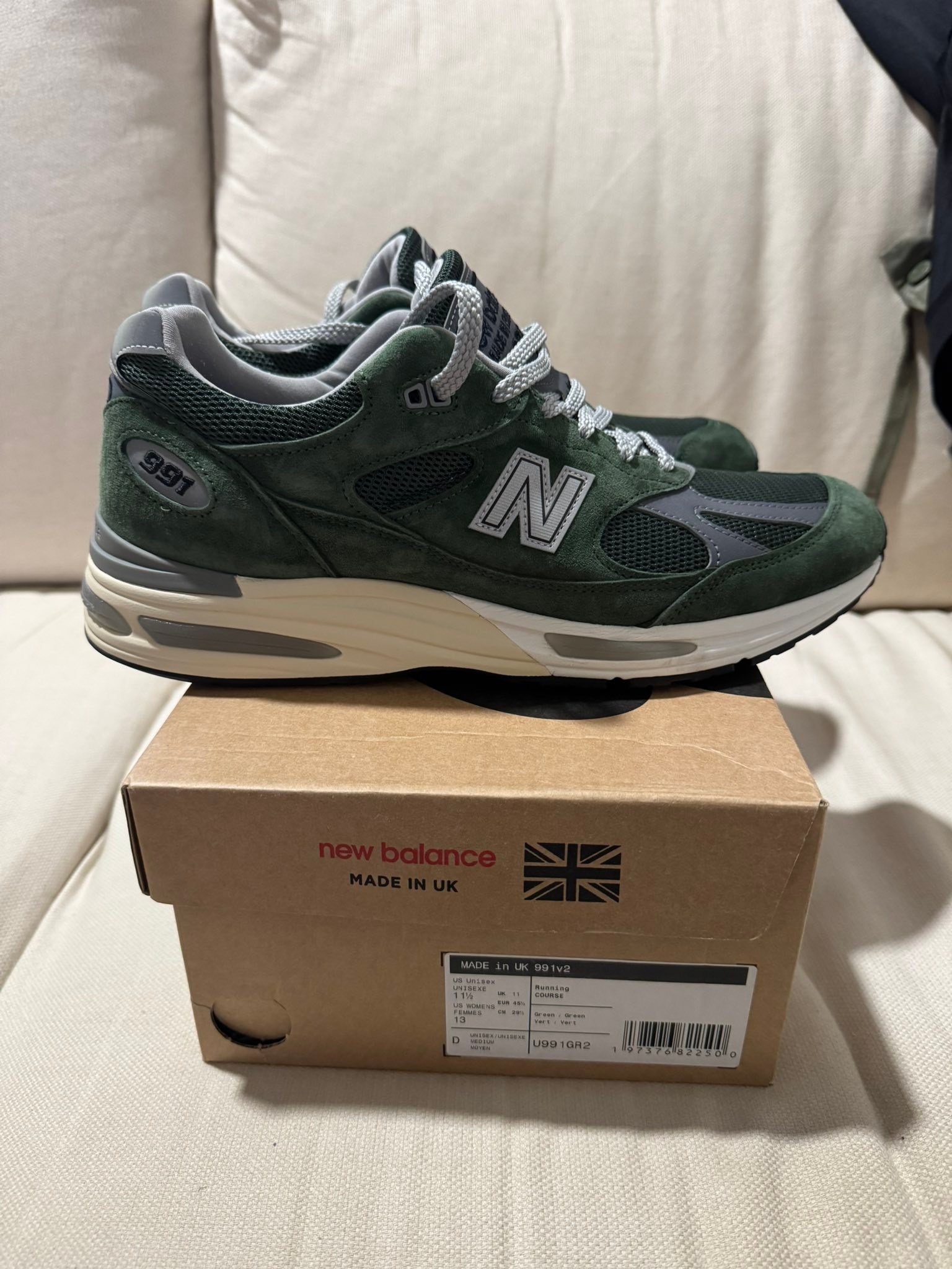 目的】：出售【商品】：New balance 991GR2 綠社團購入【商品尺寸 